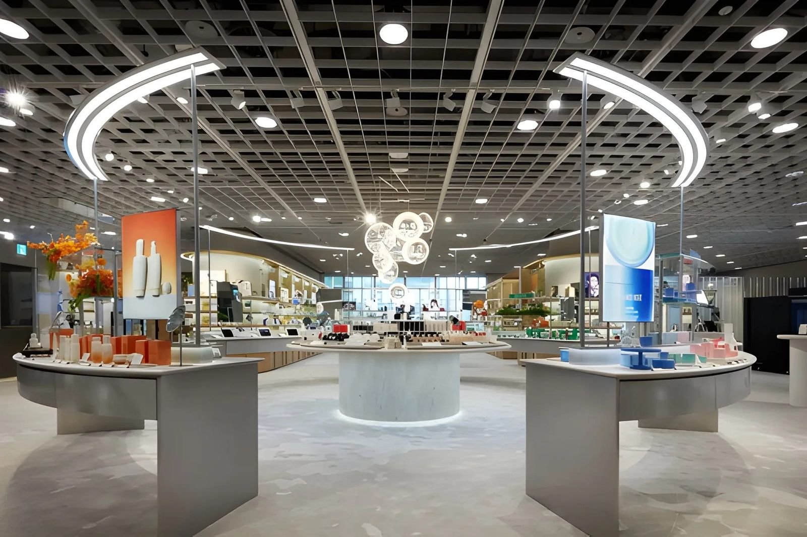 Premium retail interior with designer lighting at The Cross Walk